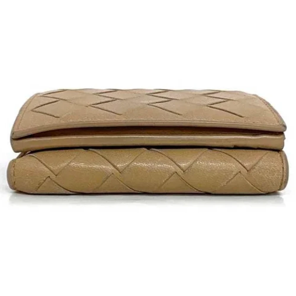 Bottega Veneta Vintage Pre-owned Leather wallets Beige Dames