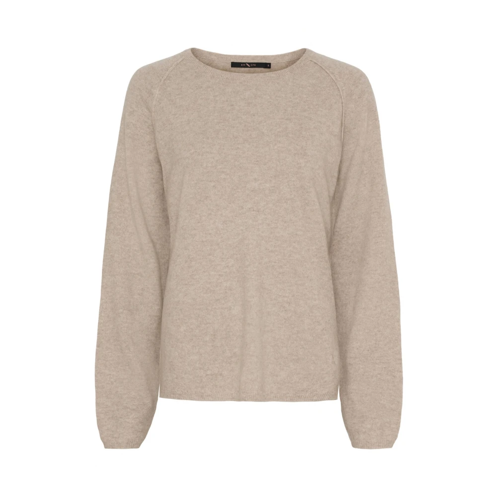 Btfcph Vrouw Beige Truien & Vesten Dames, M, Wol, Rondgebreide Trui