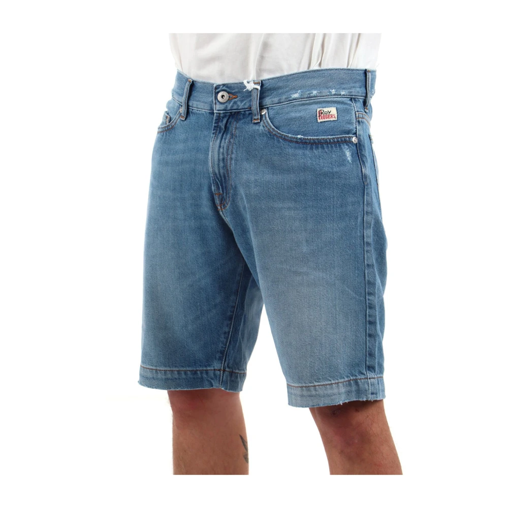 Roy Roger's Denim Bermuda Shorts voor Mannen Blue Heren