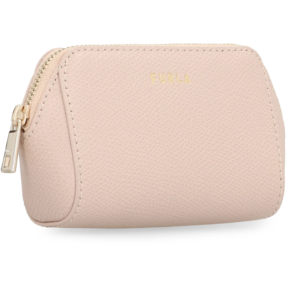 Furla Korrelig Leren Pouch met Interne Zak Gray Dames