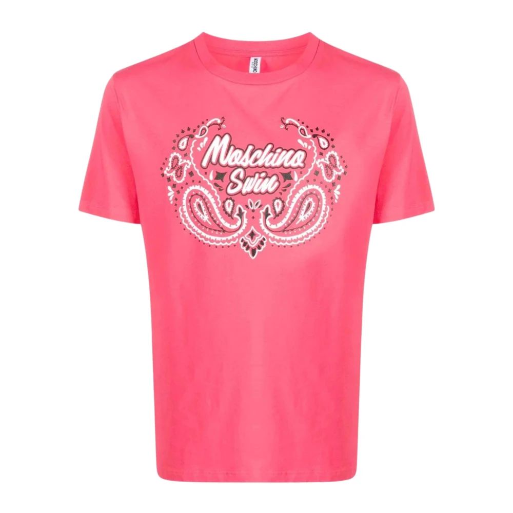Moschino Rosa Bomullsblandning T-Shirt Uppgradering Pink, Herr