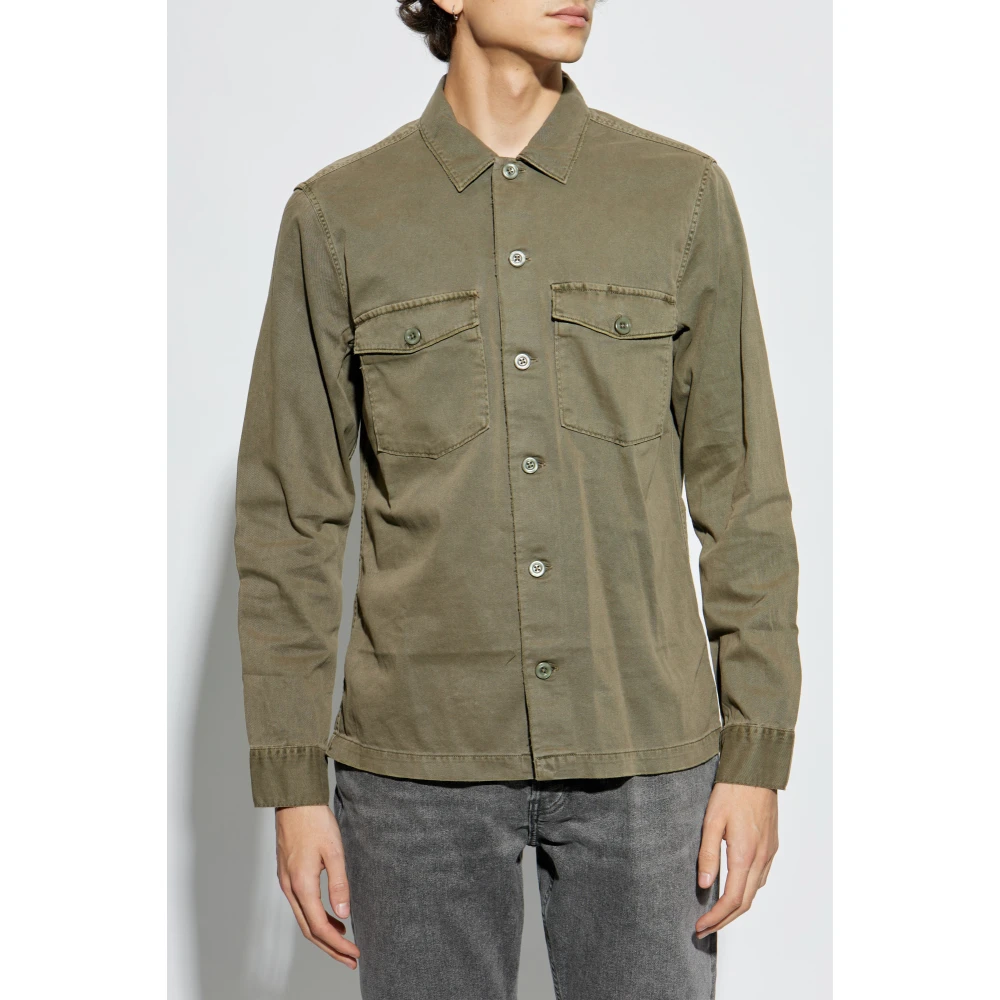 AllSaints Spotter shirt met vintage effect Green Heren