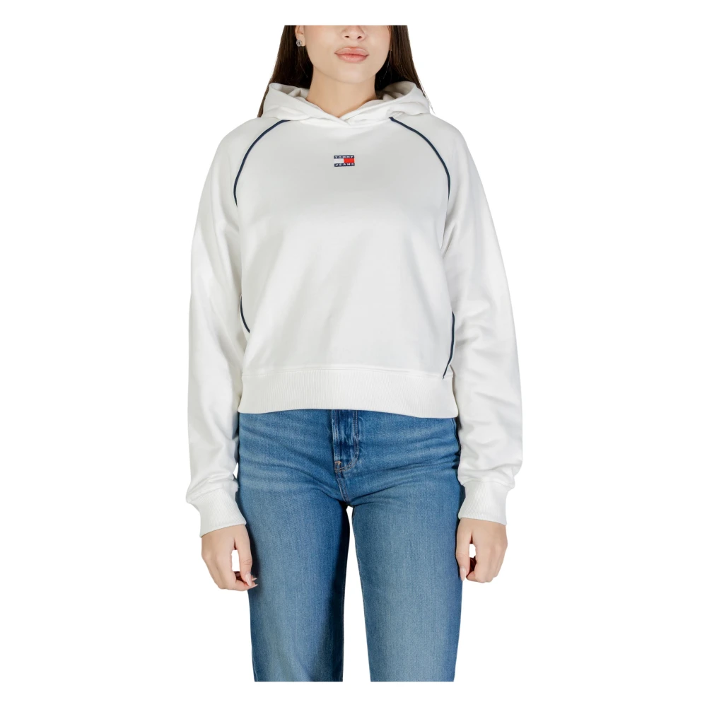 Tommy Jeans Women's White Hoodie - Hoodies - S - Sweatshirts & Hoodies