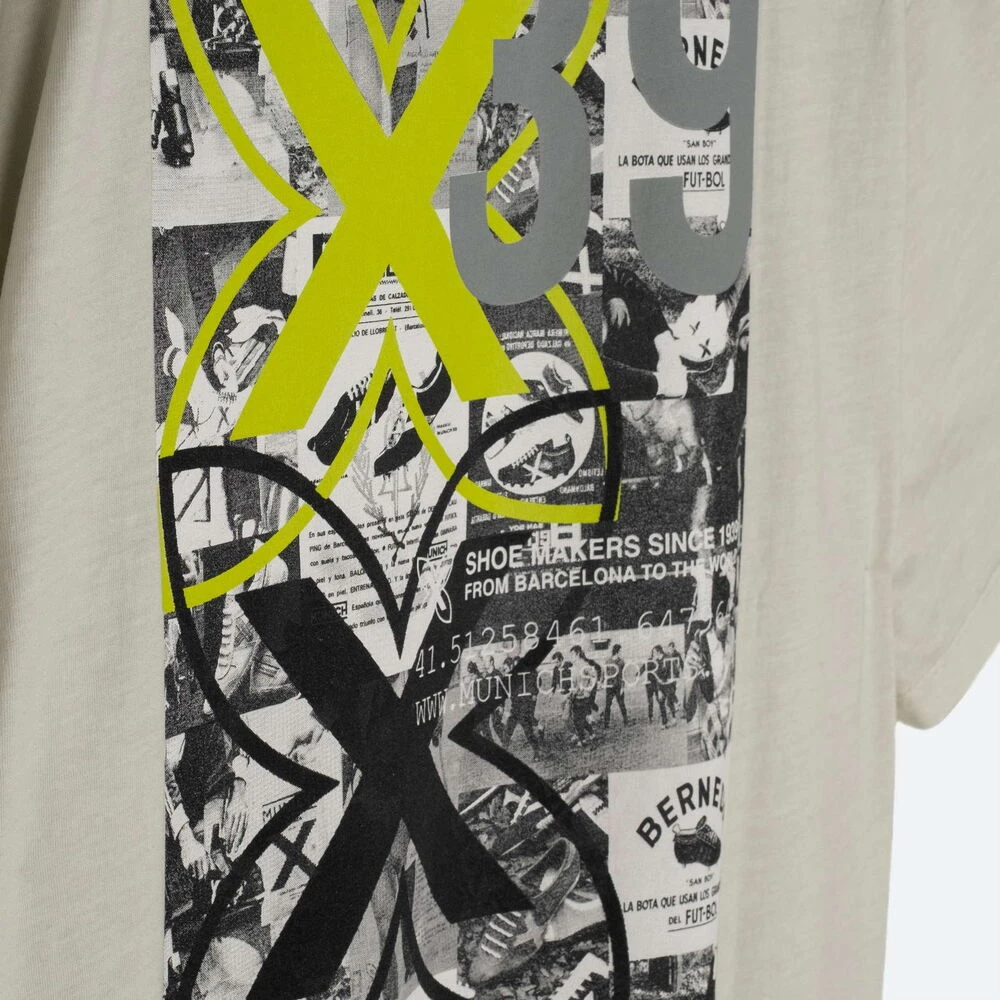 Munich Vintage Bedrukt T-shirt Off White Heren