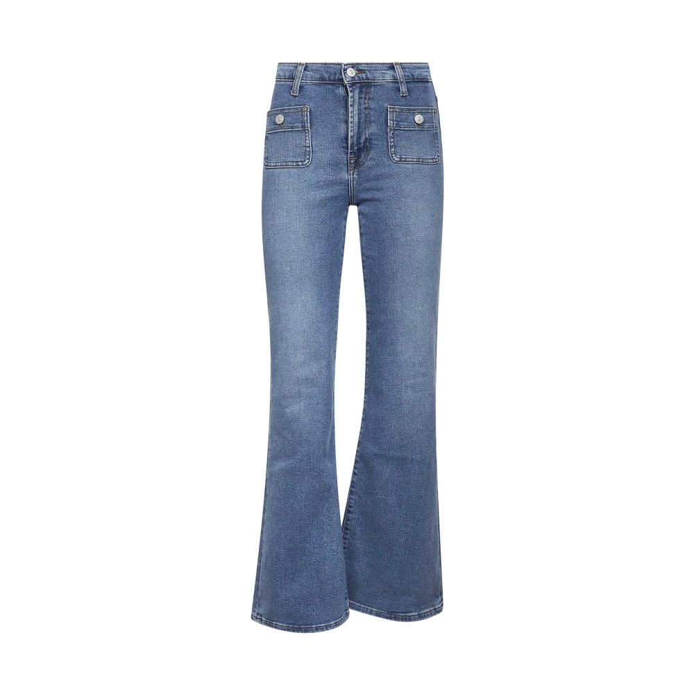 7 For All Mankind Blue Modern Dojo Tailorless Jeans - Female - Flare Jeans - W25 - Jeans