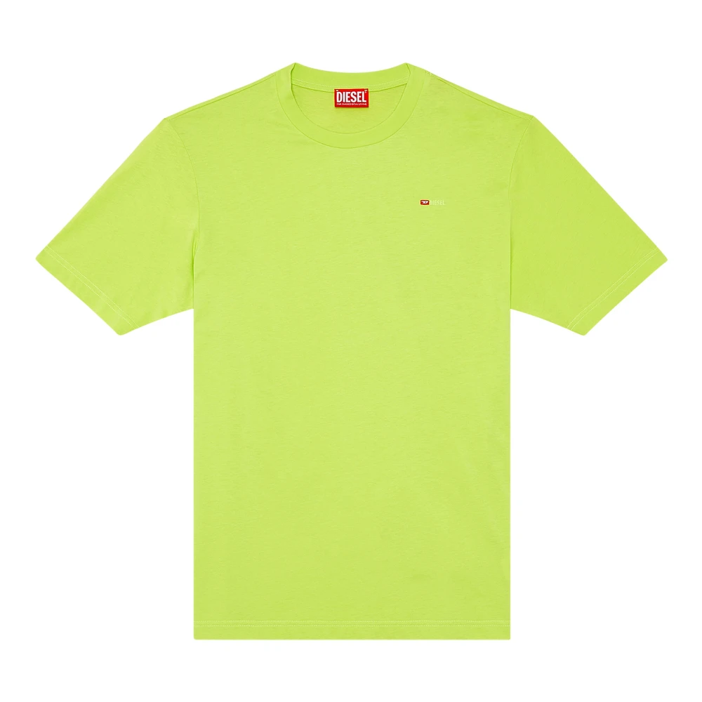 Diesel T-shirt with micro-embroidered logo Green Heren
