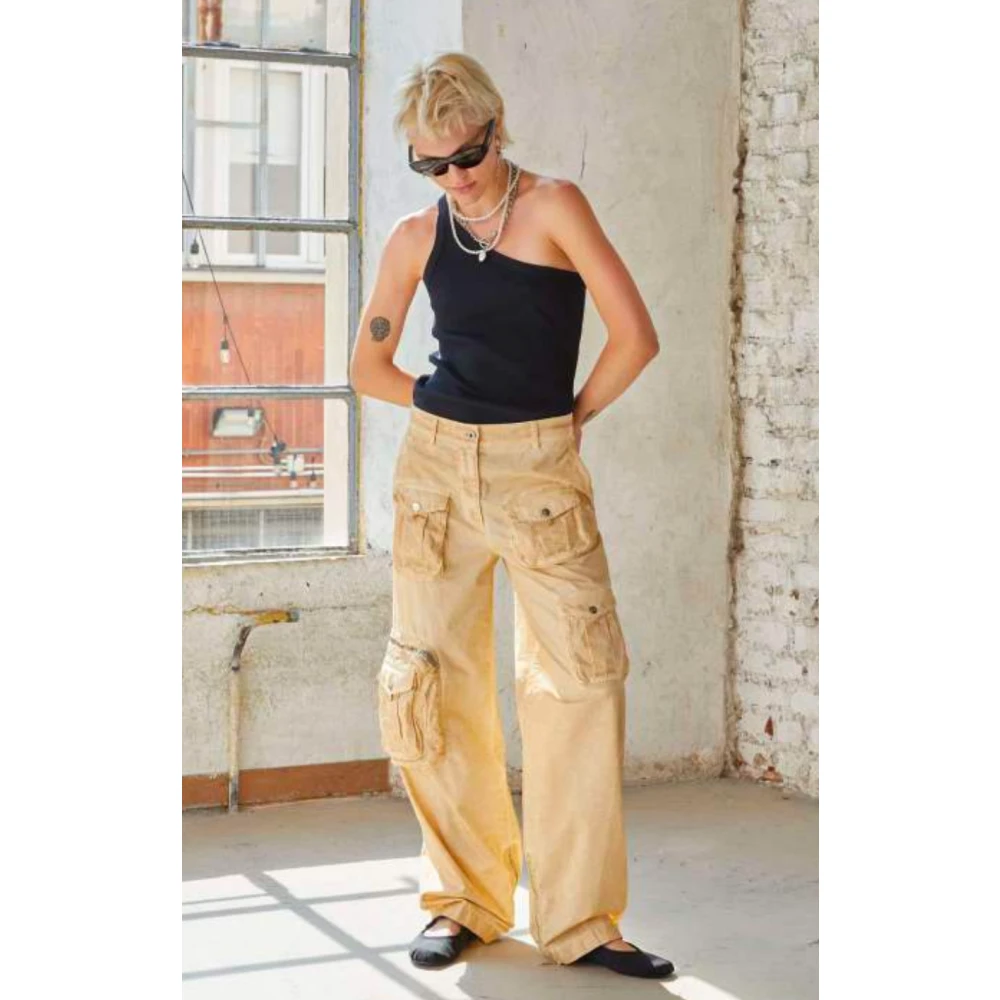 Halfboy Cargo Pants in Warm Sand Beige Dames