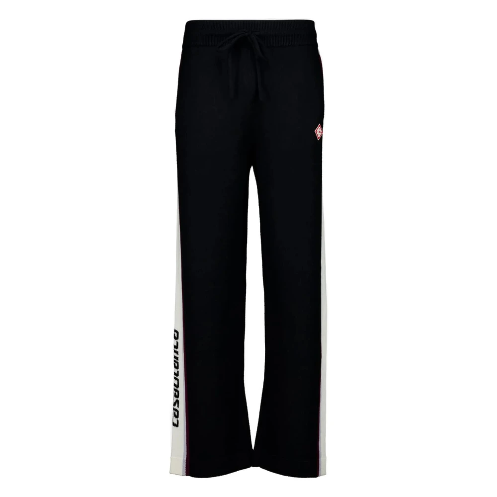 Casablanca Stripe Merino Knit Trousers - Male - Sweatpants - Black - S - Trousers
