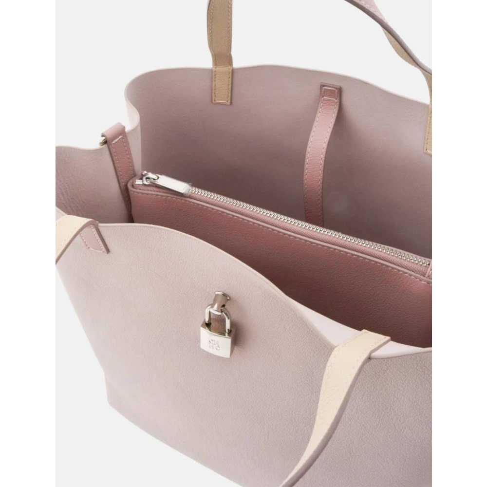 Carolina Herrera Vergrendeld M Matryoshka Leren Handtas Pink Dames