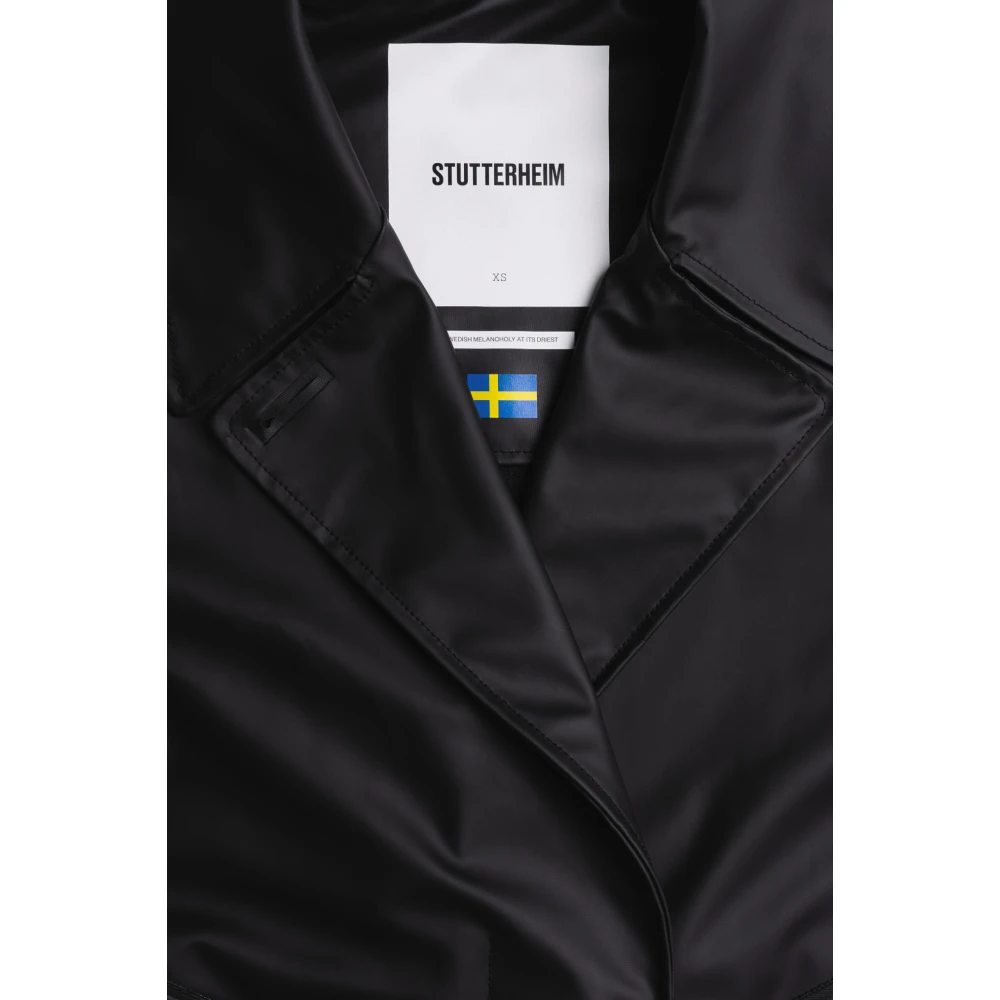 Stutterheim Elegante Regen Trenchcoat Black Dames