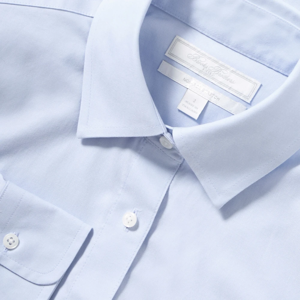 Brooks Brothers Strakke pasvorm Non-Iron Supima Stretch Pinpoint Oxford Shirt Blue Dames