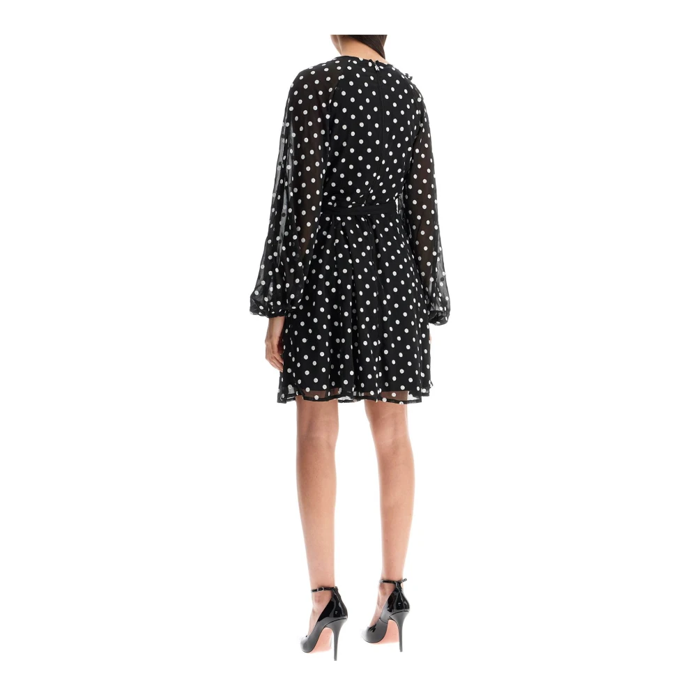Rotate Birger Christensen Polka Dot Chiffon Mini Jurk Black Dames