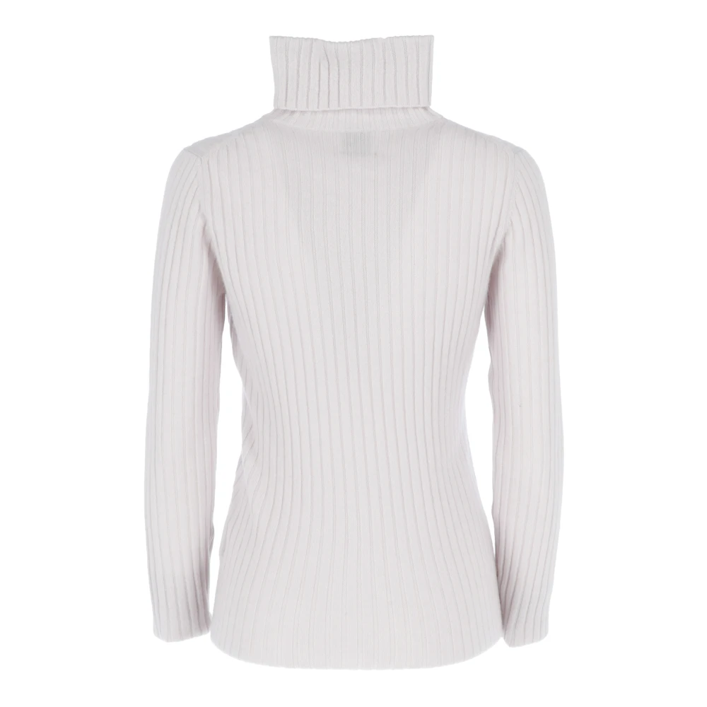 allude Gezellig Gebreide Turtleneck Sweater White Dames