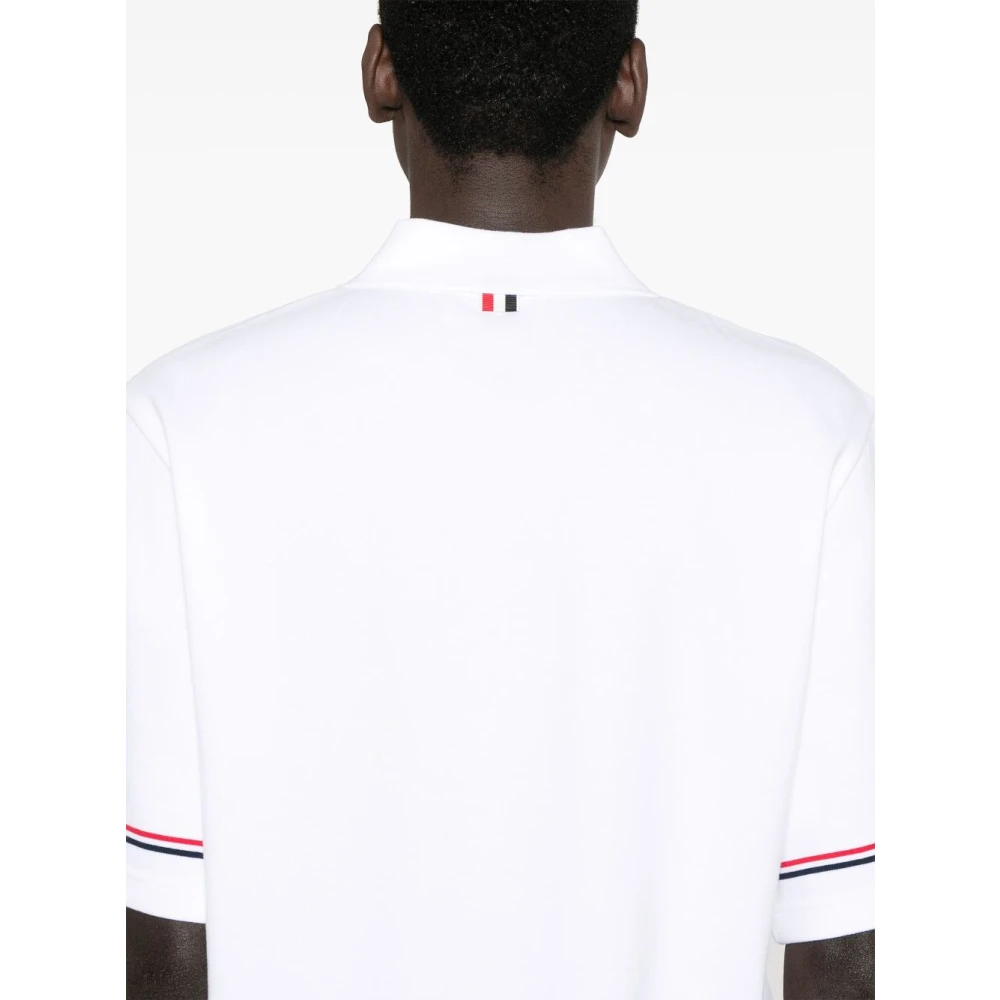 Thom Browne Wit Poloshirt met Handtekeningstijl White Heren