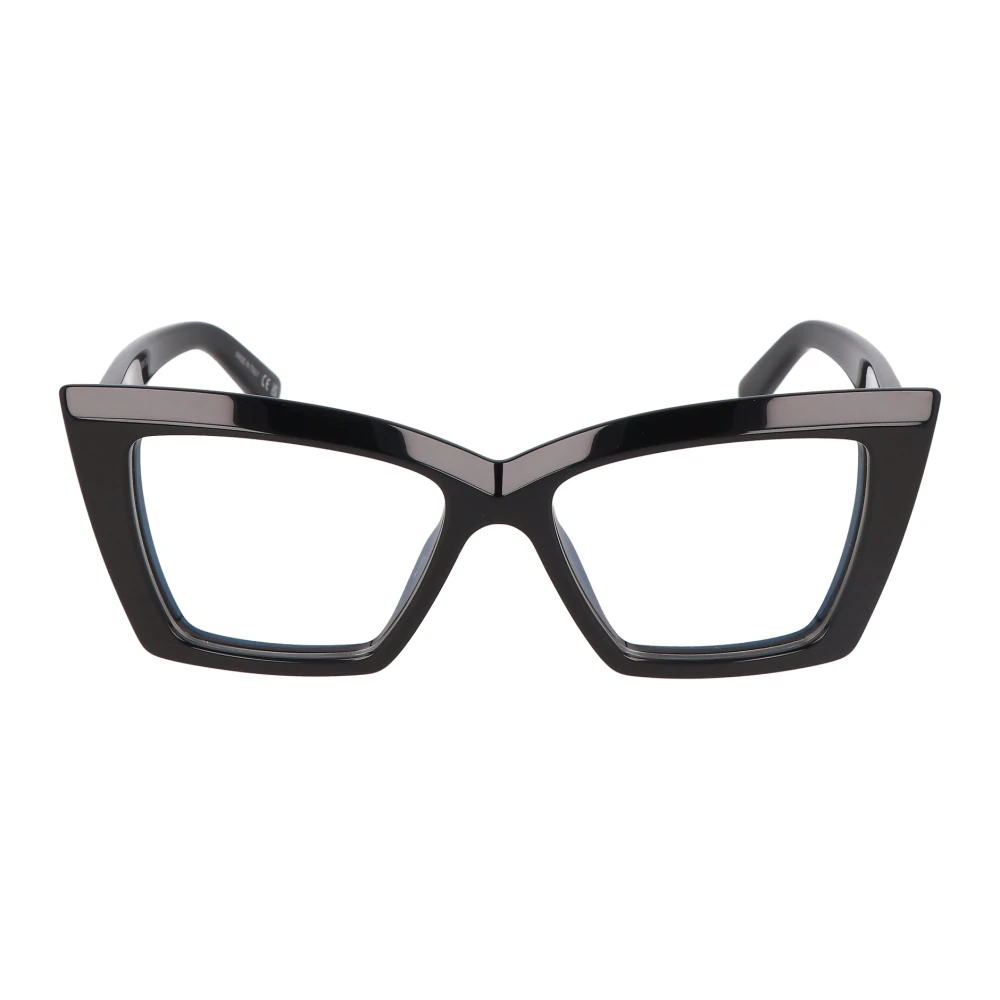 Saint Laurent Irregular Acetate Frame Eyeglasses Black Unisex