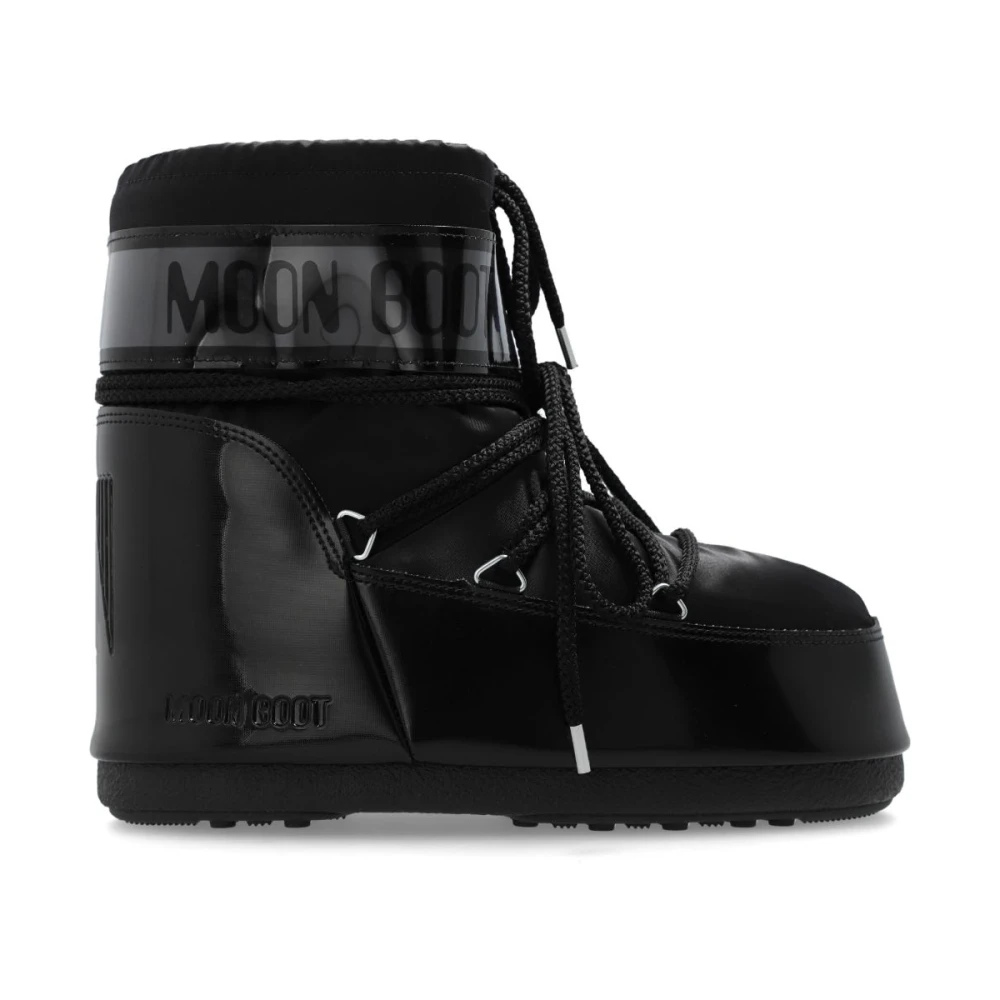 Moon Boot Black Low Icon Boots Lace-Up - Female - Winter Boots - 6 Uk - Shoes