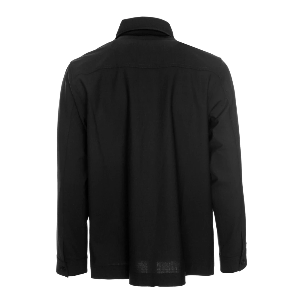 Nn07 Olav Overshirt Klassieke Kraag Jas Black Heren