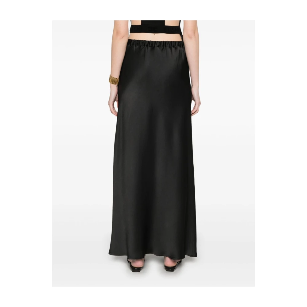 Antonelli Firenze Wijd Uitlopende Zoom Zwarte Rok Black Dames