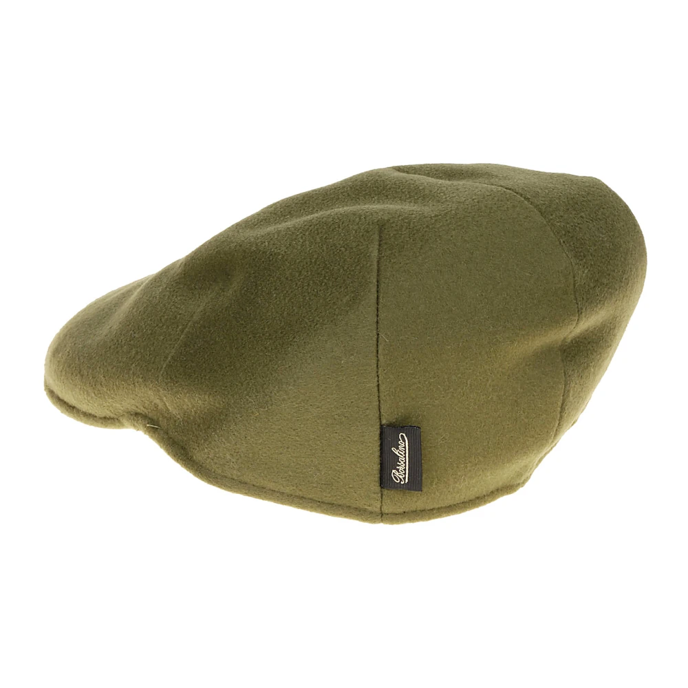 Borsalino Platte Duckbill Hoed met Gestikte Klep Green Heren