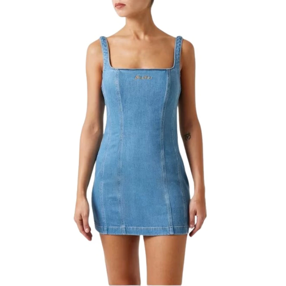 Guess Vrouw Blauw Kleedjes Dames, M, Denim, Short Denim Dress