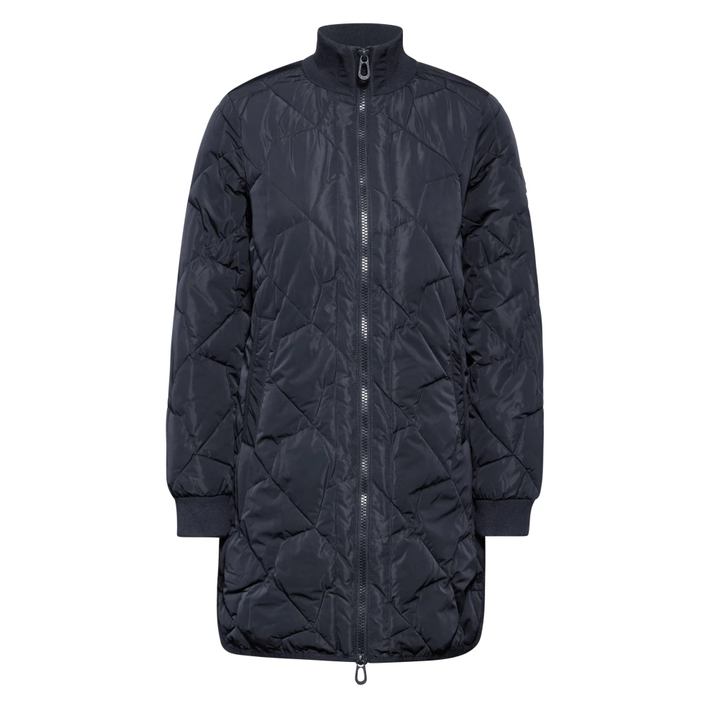 Cecil Lange Blouson Jas met Opstaande Kraag Blue Dames
