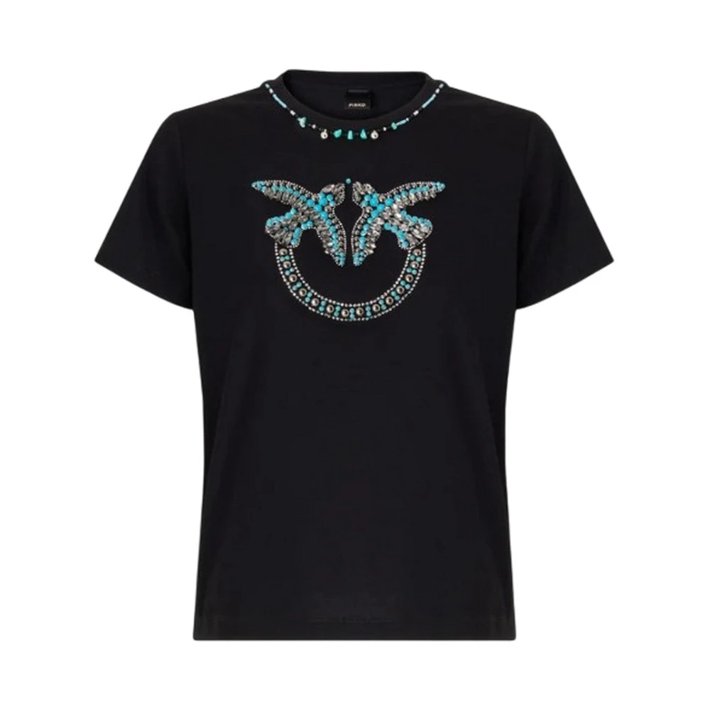 Pinko Women's Black T-Shirts, S, Fidenza T-Shirt