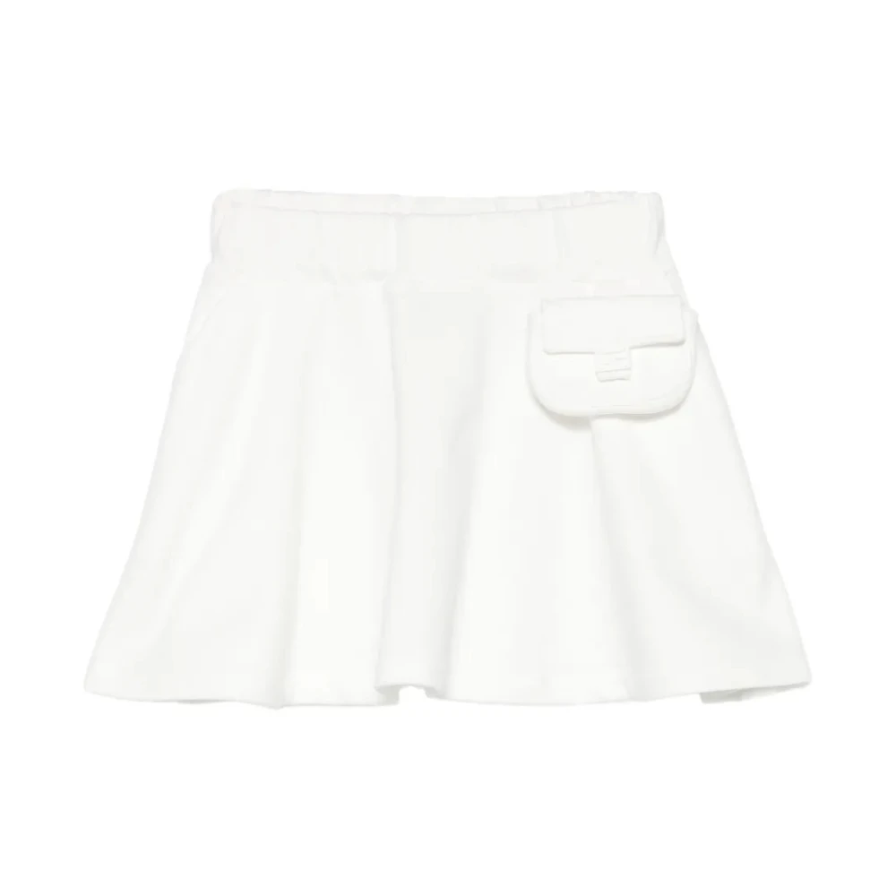 Fendi Girls White Flared Skirt With Pocket - Kids Skirts - 12 Y - Kids