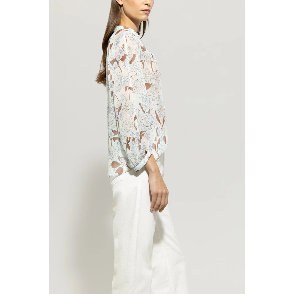 LUISA CERANO Tuniekblouse met Bloemenprint en Volumineuze Mouwen Multicolor Dames