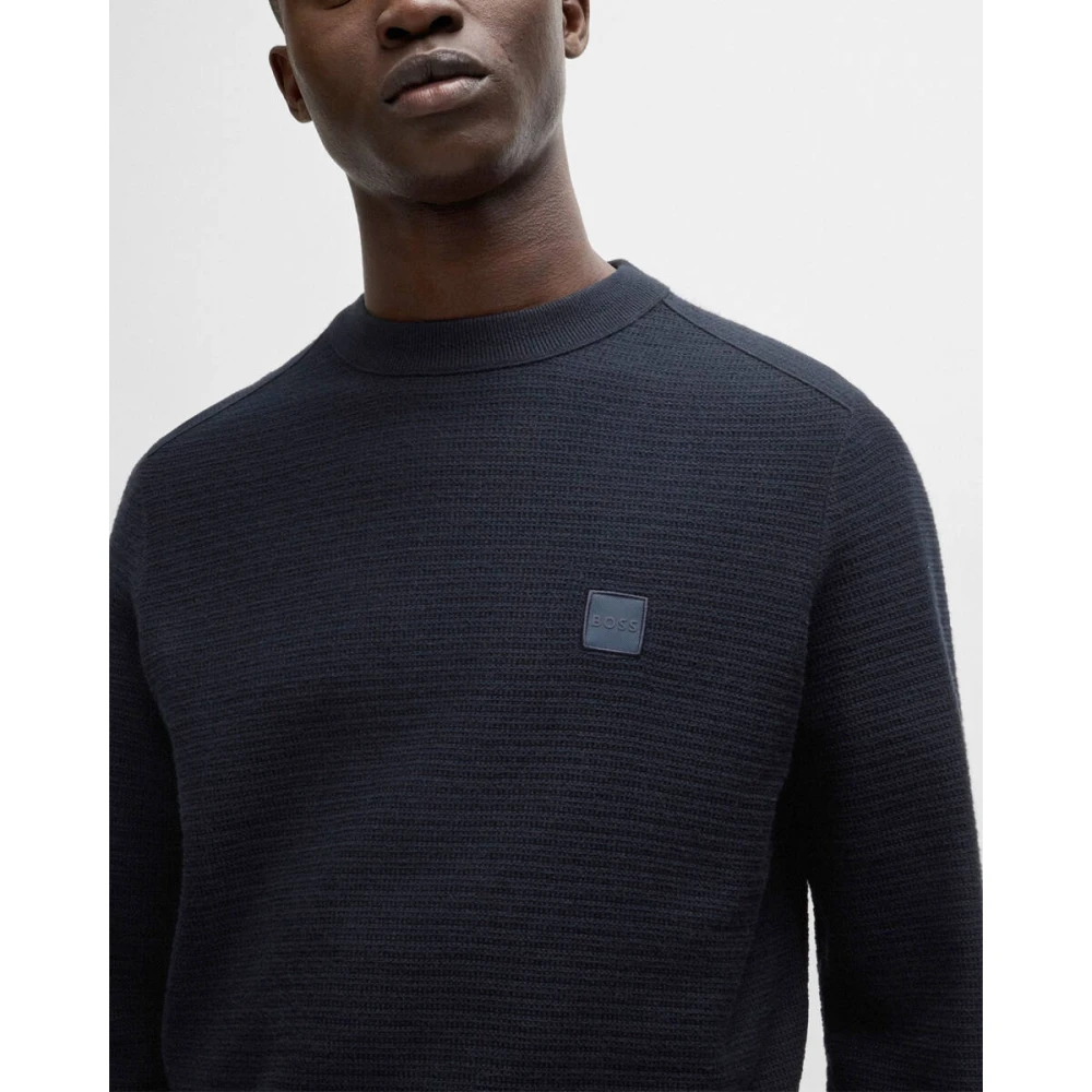 Boss Orange Stijlvolle Pullover met Anion_S Technologie Blue Heren