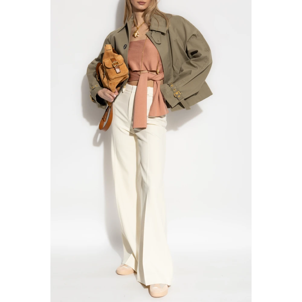 Chloé Wollen broek met vouw Beige Dames