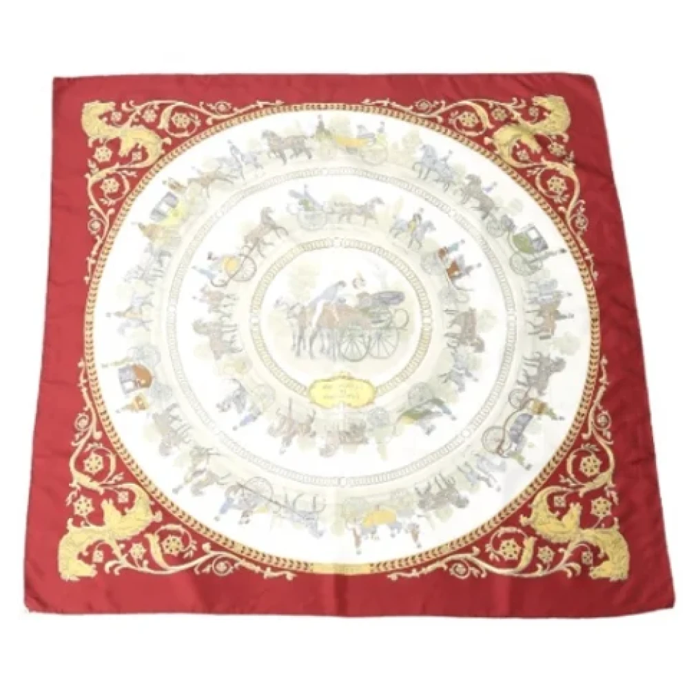 Hermès Vintage Pre-owned Silk scarves Red Dames
