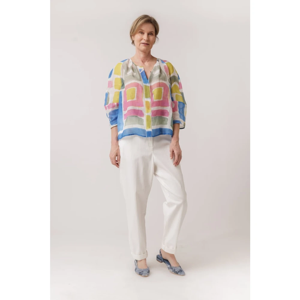 LUISA CERANO Elegante Geplooide Broek White Dames