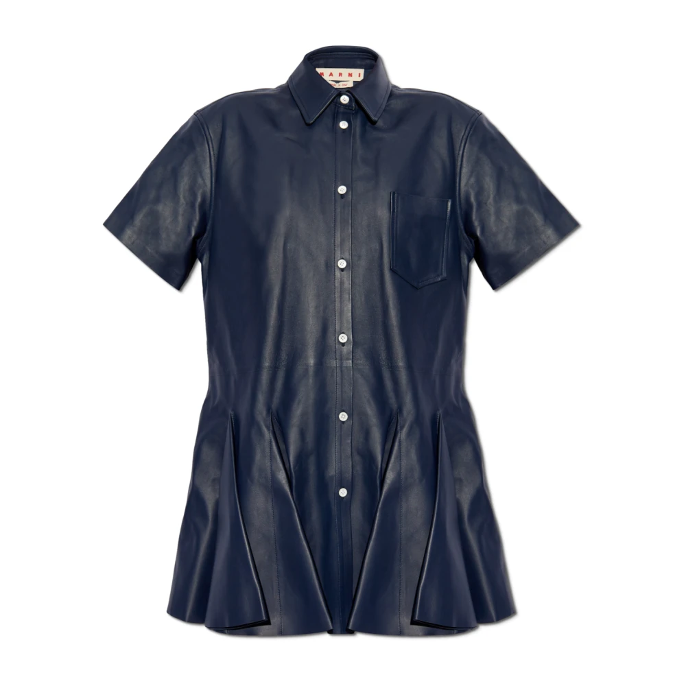 Marni Donna Blu Abito In Pelle