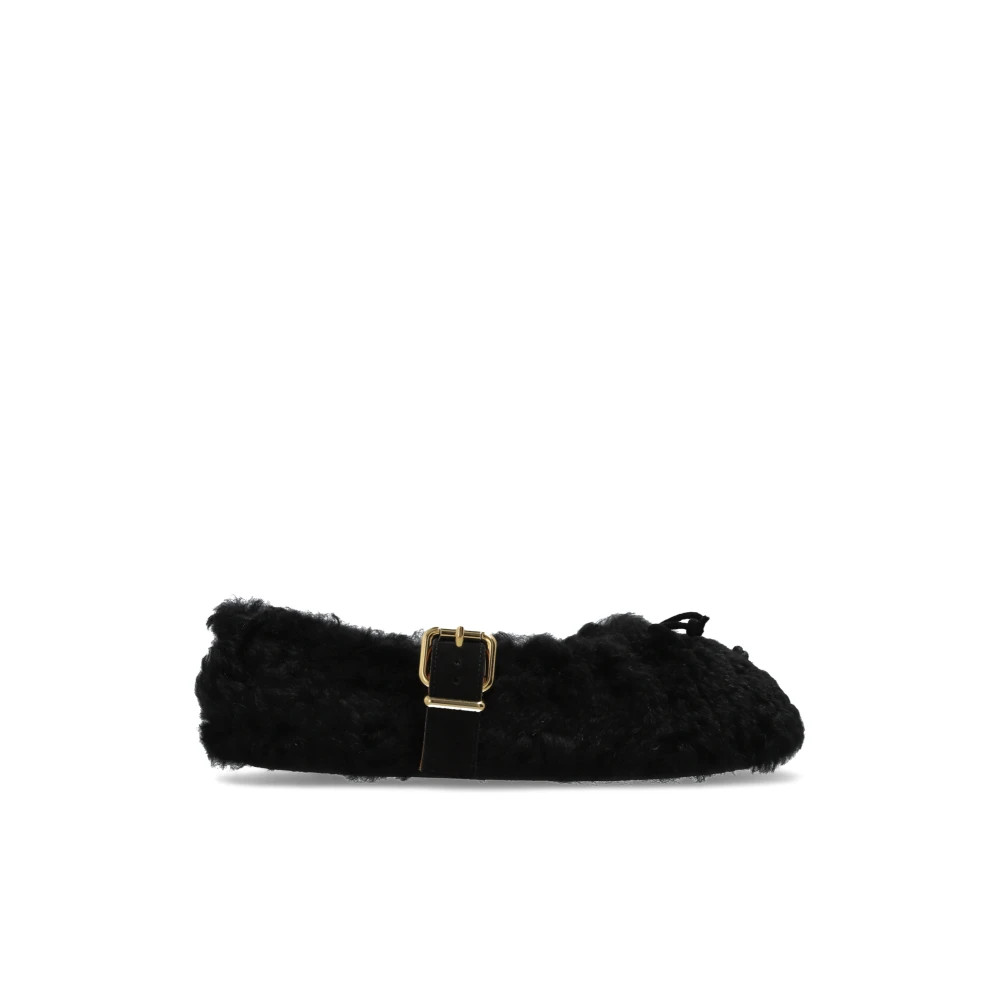 Marni Ballerina Shoes, Female, 6 Uk, Futrzane Ballet Flats Black