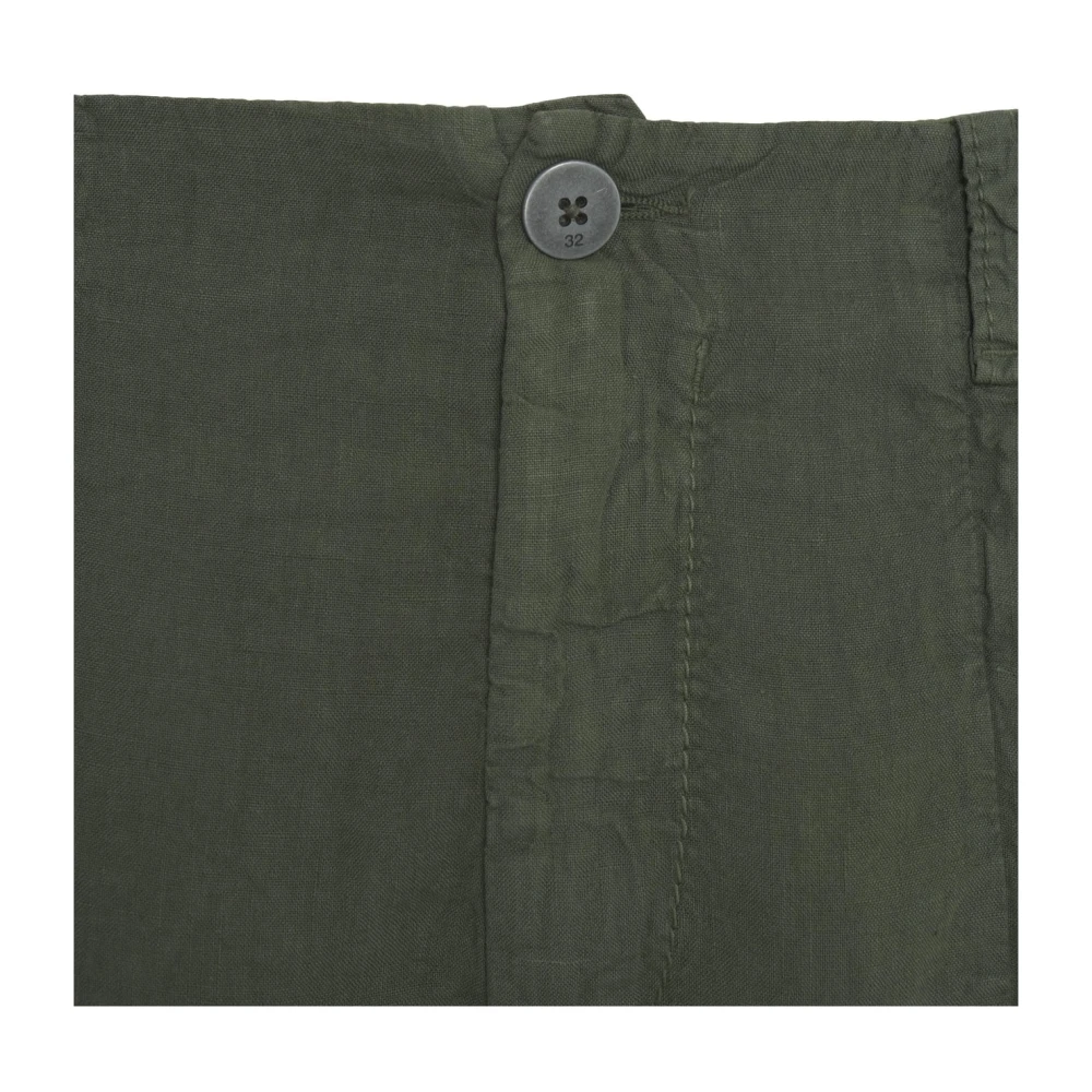 Transit Groene Linnen Wijde Pijp Broek Green Heren
