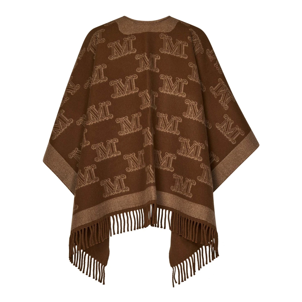 Max Mara Bruine wollen jas met franjes Brown Dames