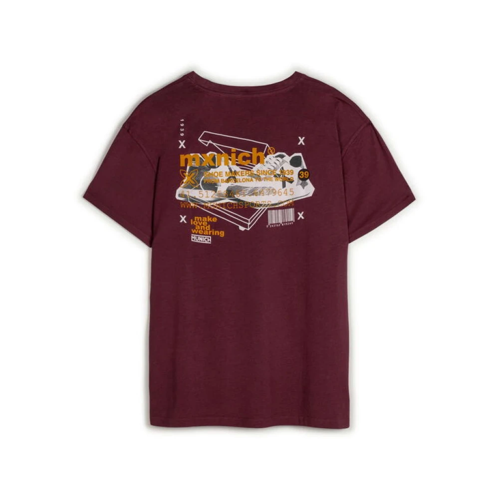 Munich Bordeaux Bedrukt Oversize Urban T-shirt Red Heren