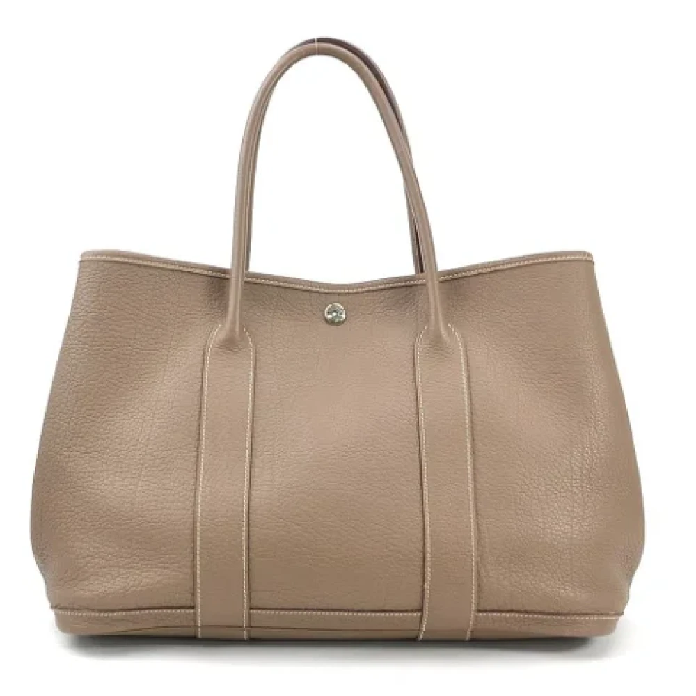 Hermès Vintage Pre-owned Leather handbags Gray Dames