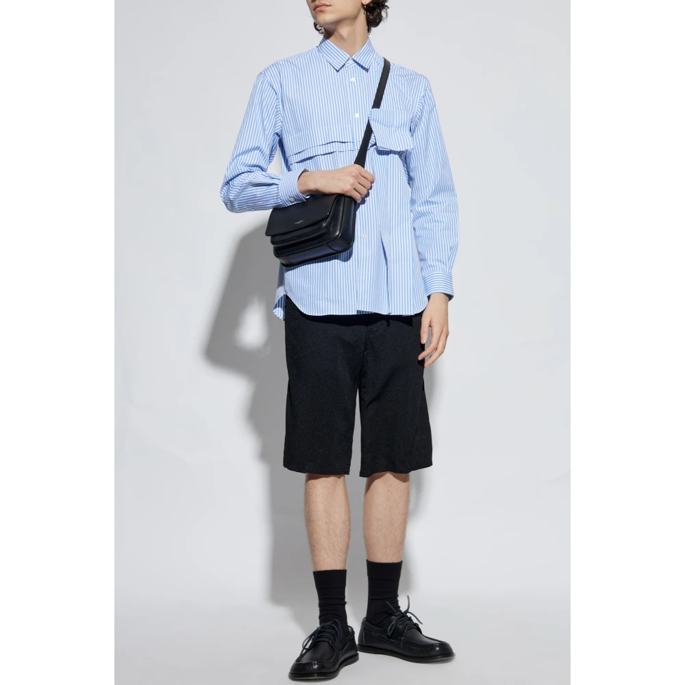 Comme des Garçons Shirt met decoratieve plooien Blue Heren