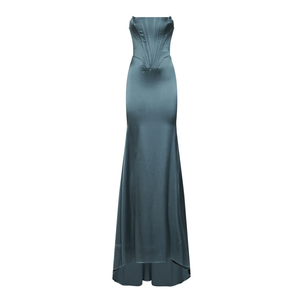 Giuseppe Di Morabito Straight Strapless Bustier Gown - Female - Gowns - Blue - L - Dresses