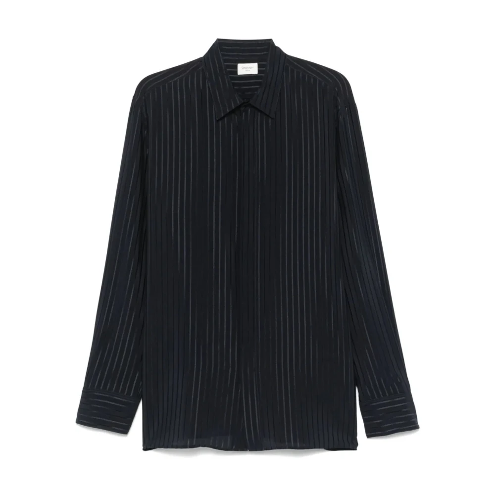 Saint Laurent Blauwe Nacht Shirt Y2G62 Black Heren