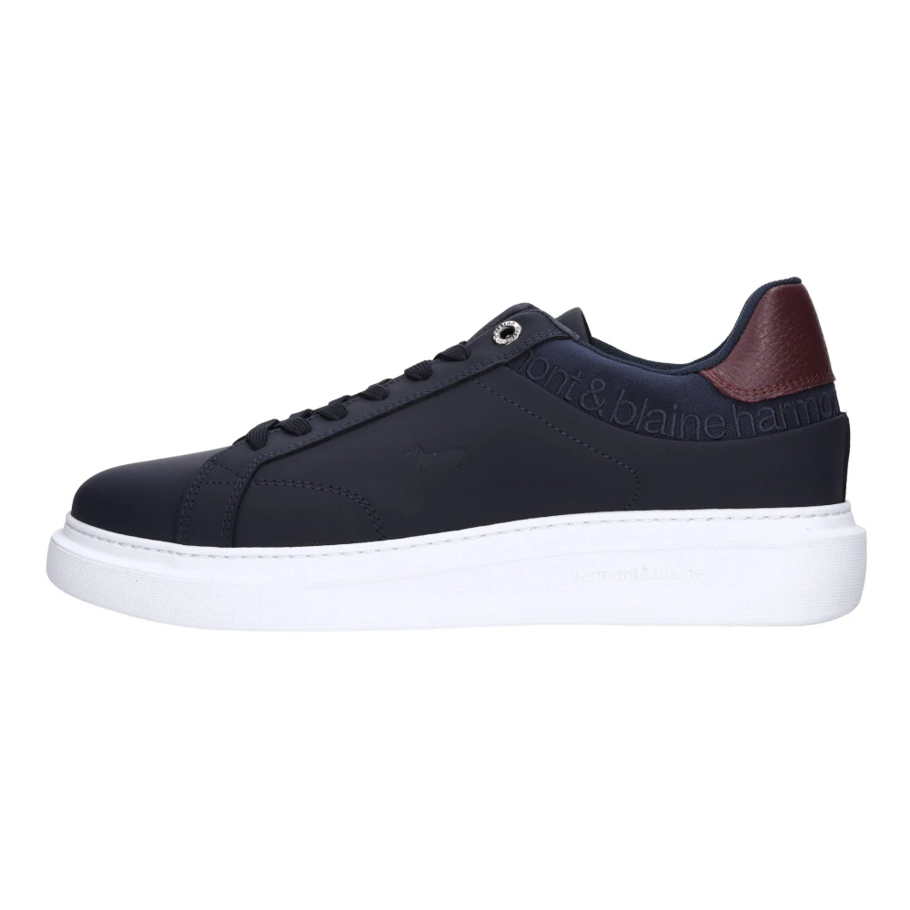 Harmont & Blaine Leren en stoffen sneakers Heren Schoenen Blauw