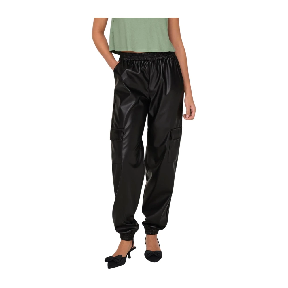 Only Cargo Leren Broek voor Vrouwen Black Dames