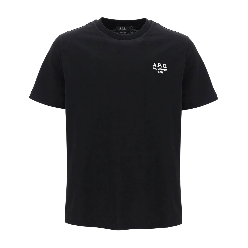 A.p.c. Geborduurd Logo Katoenen T-shirt Black Heren