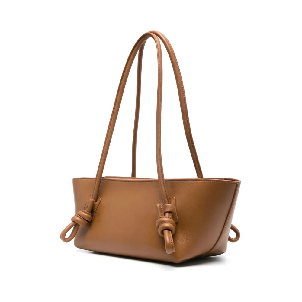 Hereu Bruine Knoopdetail Schoudertas Brown Dames