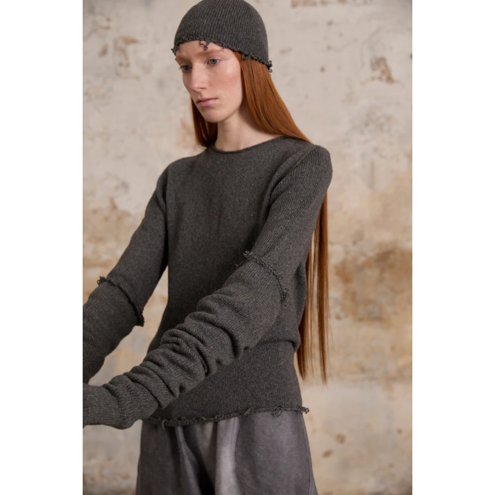 Cortana Winter grijs melange wol en kasjmier trui Gray Dames