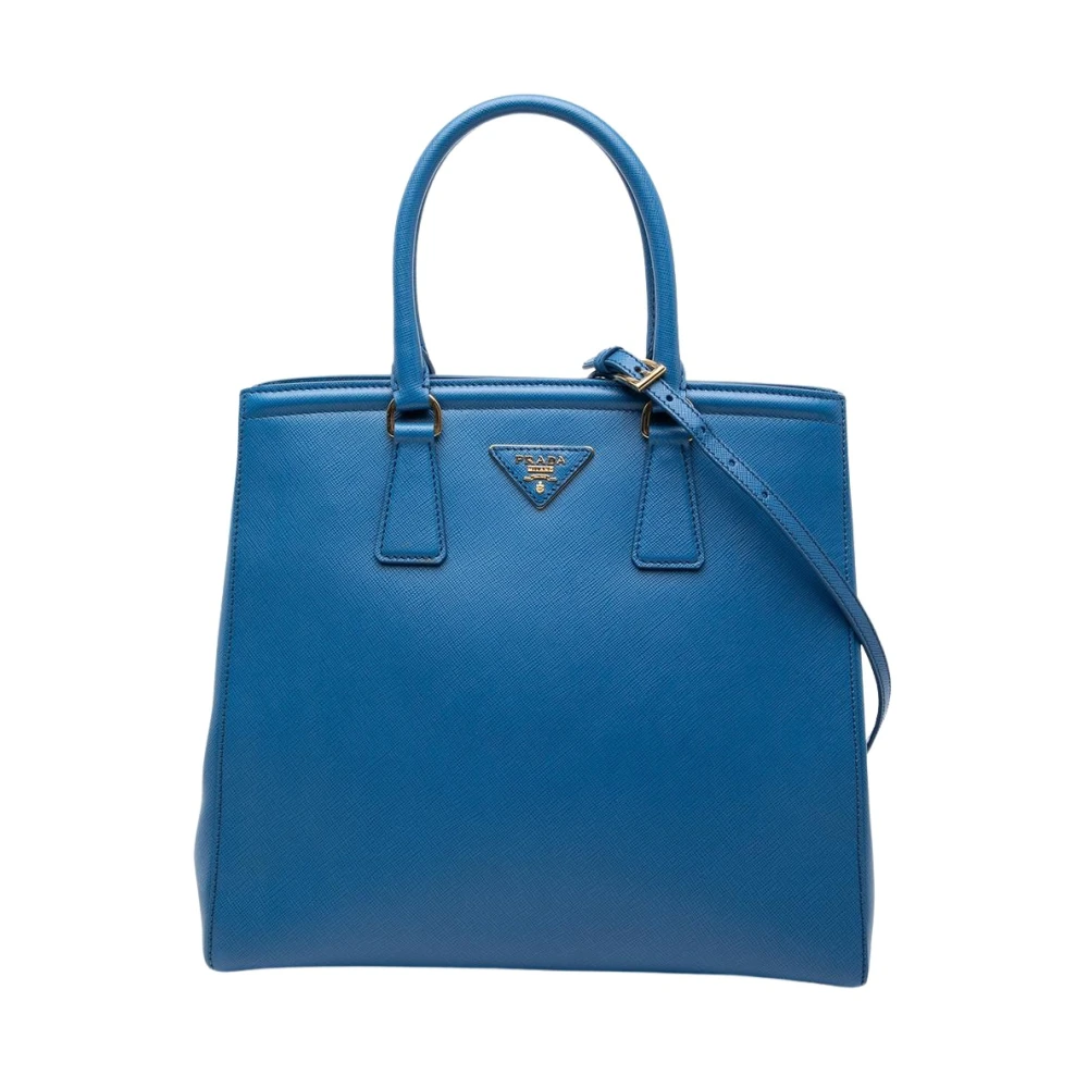 Prada Vintage Women's Blue Vintage Handbags, One Size, Pre-Owned Structured Leather Satchel