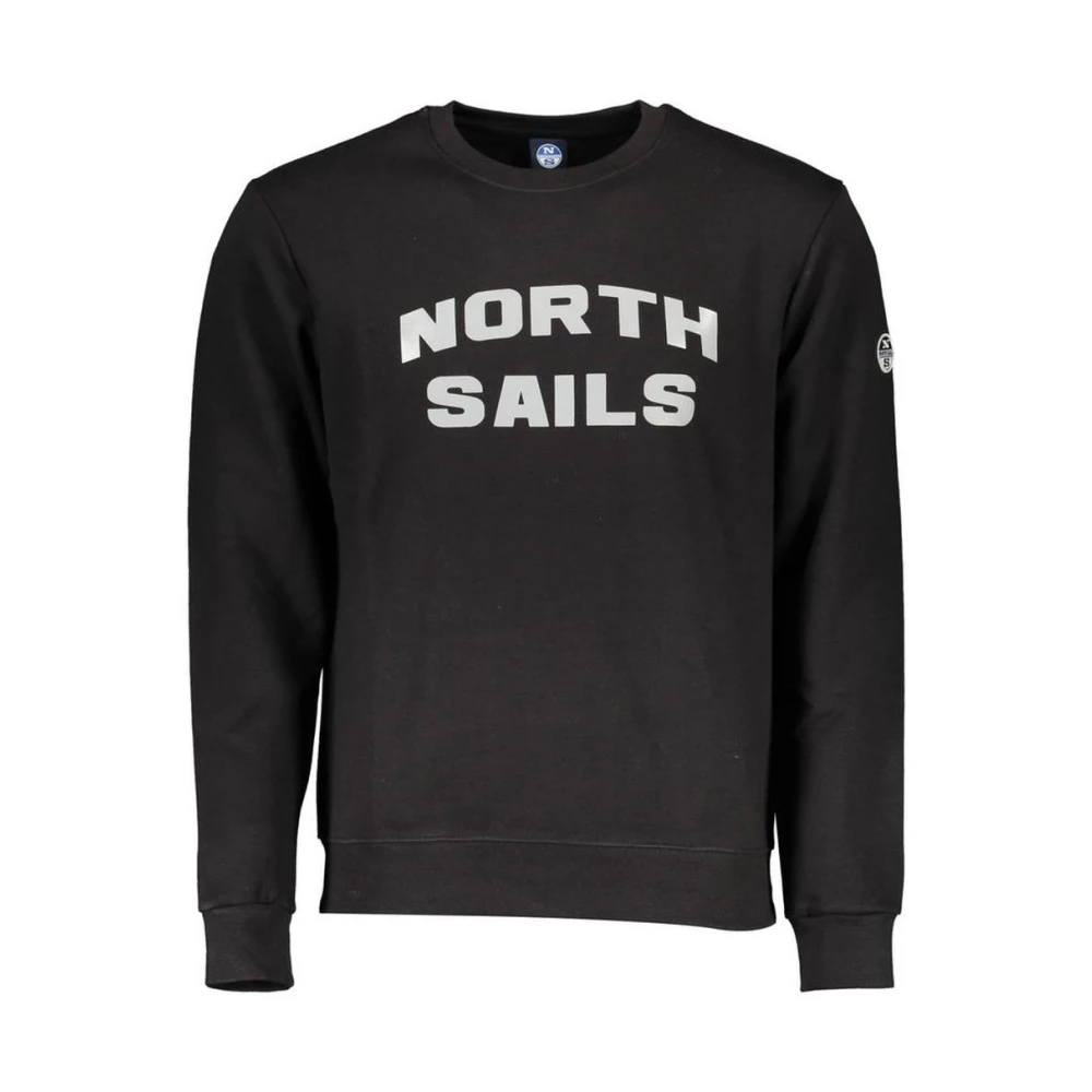 North Sails , Sweatshirts, Male, Black, Xl, Crewneck Sweatshirt