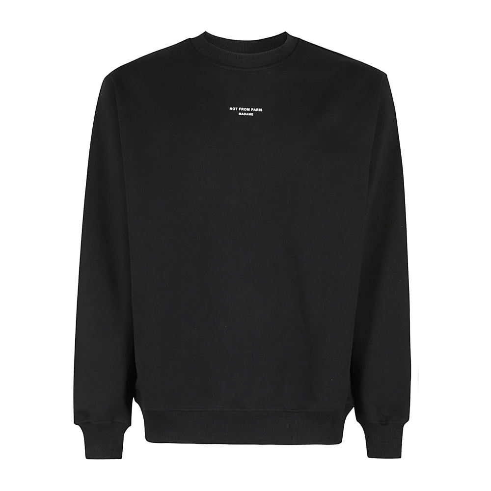 Drole de Monsieur Klassieke Slogan Sweatshirt Black Heren