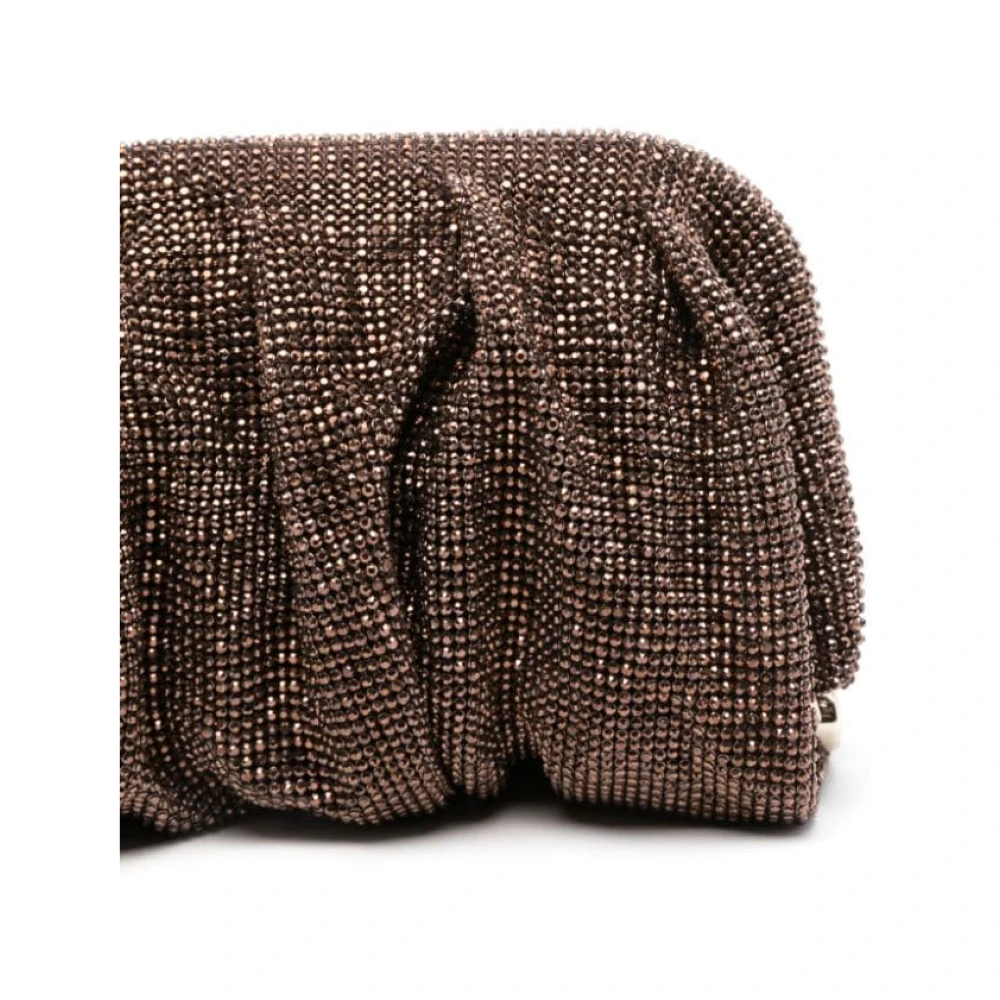 Benedetta Bruzziches Kristalversierde Bruine Clutch Tas Brown Dames